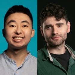 Two Comedians Telling Jokes